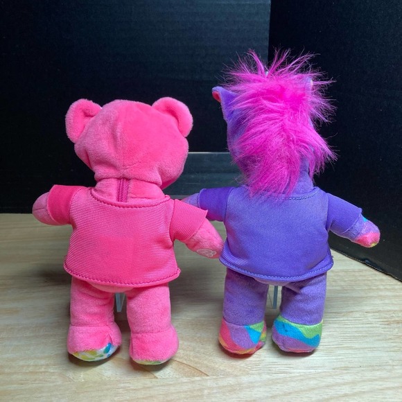 Build a Bear Buddies Lot of 2 Pink Cat and Purple Unicorn. Pre-Owned - Picture 2 of 5